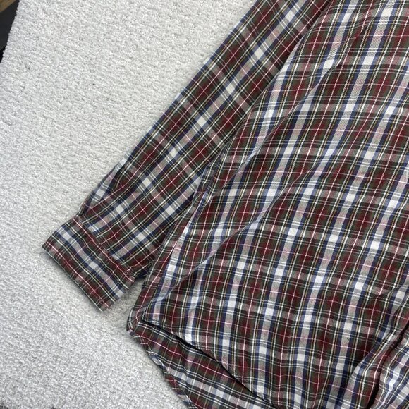 Vintage 90s Woolrich Flannel Button Down Shirt Mens Red Blue Green USA Made READ - Picture 3 of 14